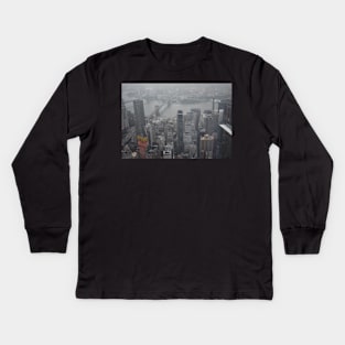 Brooklyn Bridge from One World Trade Center Kids Long Sleeve T-Shirt